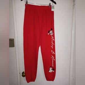 Disney Mickey and Minnie Graphic Jogger Sweatpants red new with tag size large